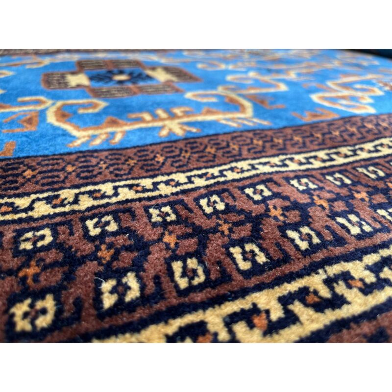 3x5 ft Hand-knotted Woolen Rug Blue Palace - Image 3