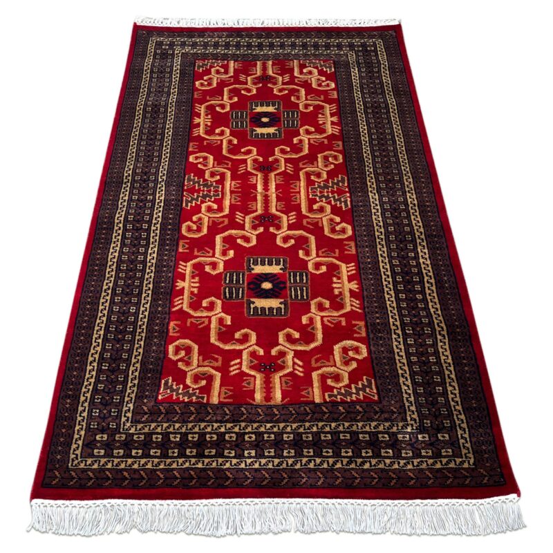 3x5 ft Hand-knotted Woolen Rug Red Palace - Image 5