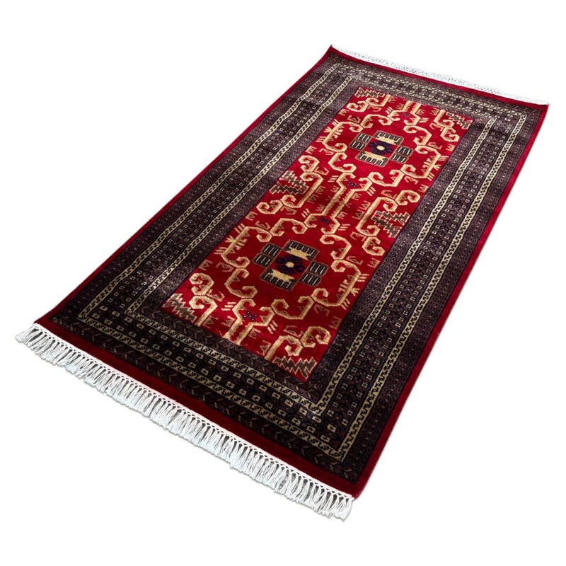 3x5 ft Hand-knotted Woolen Rug Red Palace - Image 4