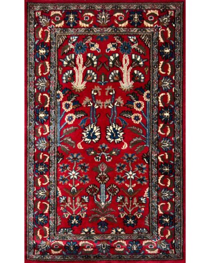 hand knotted red rug