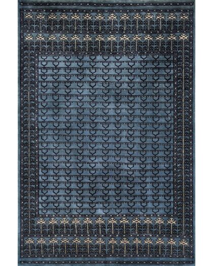 hand knotted bluish gray rug