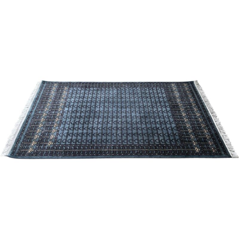 4x6 ft Hand knotted Wool Rug Bluish Gray Parda - Image 5