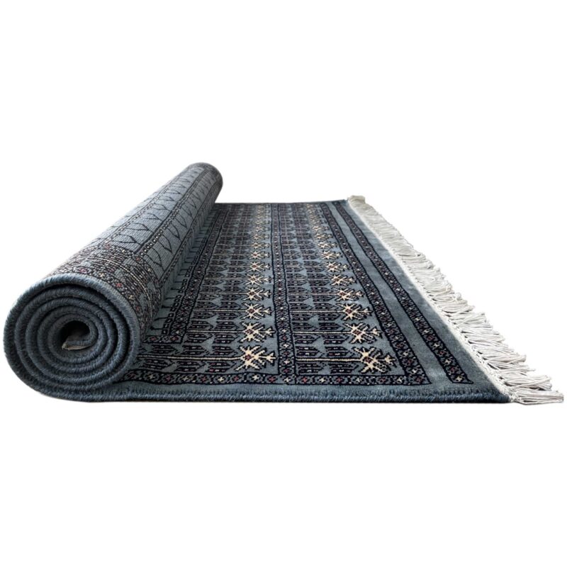 4x6 ft Hand knotted Wool Rug Bluish Gray Parda - Image 4
