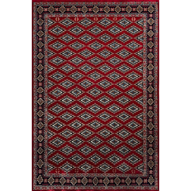 6x9 hand knotted wool rug red