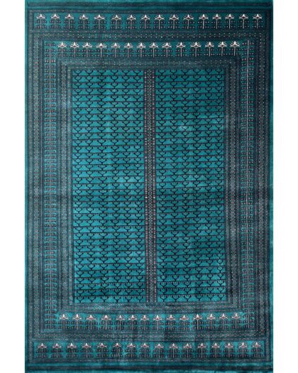 6x9 hand knotted wool rug teal