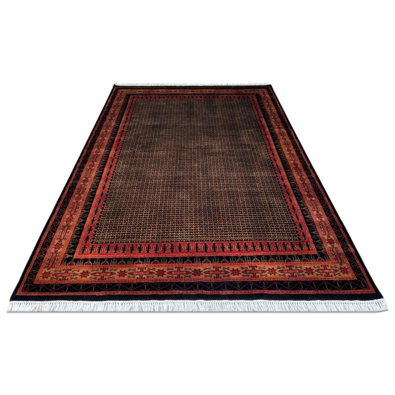 7x10 ft Hand Knotted Wool Rug Black Kanta - Image 6