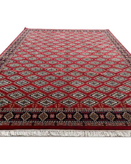 8x10 hand knotted wool rug red
