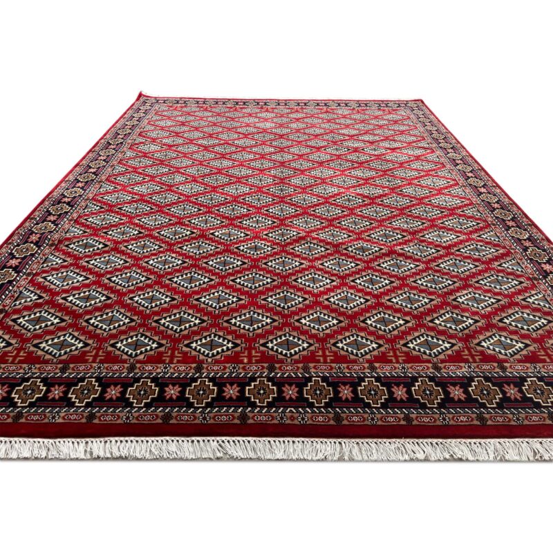 8x10 hand knotted wool rug red