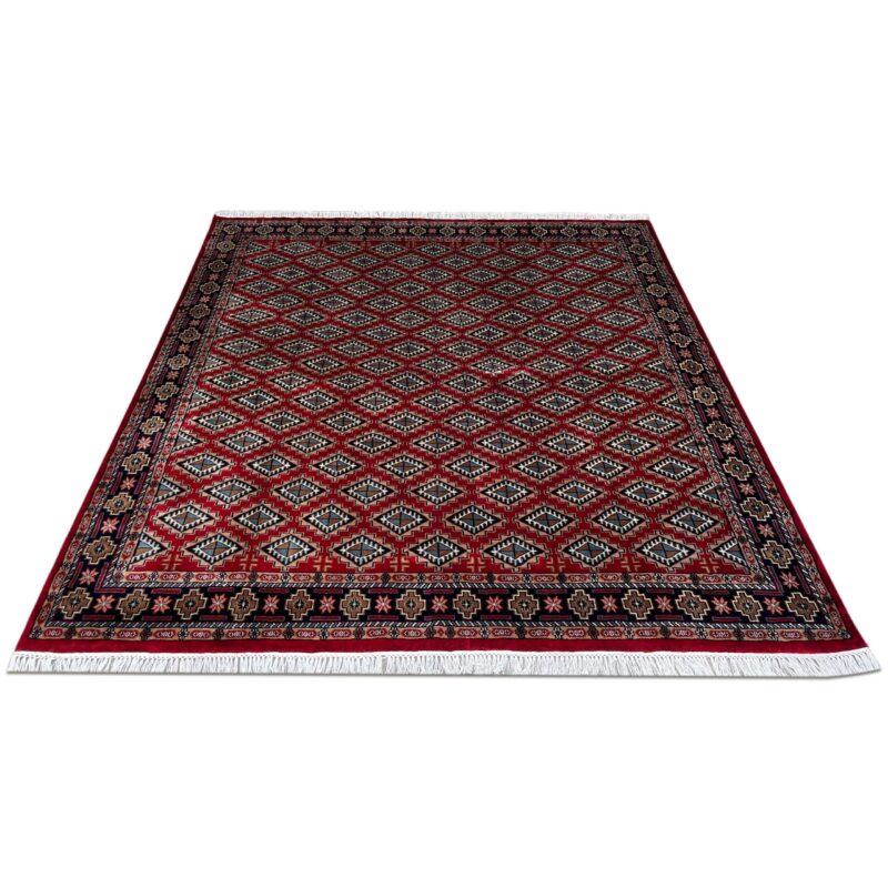 8x8 ft Hand Knotted Wool Rug Red Barfi - Image 5