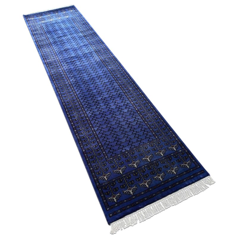 2.5x10 ft Hand Knotted Woolen Purple Runner Parda - Image 4