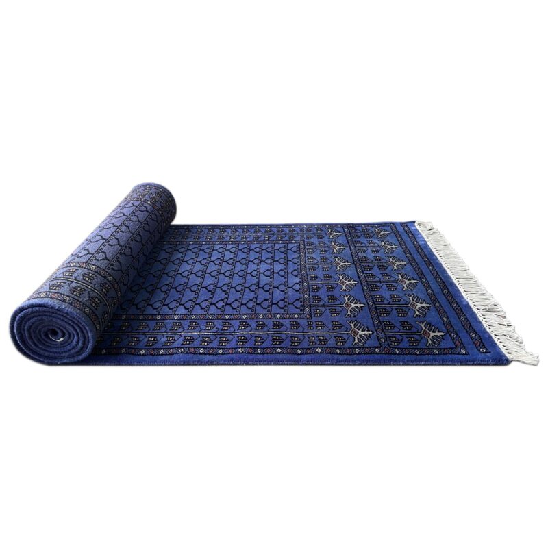 2.5x10 ft Hand Knotted Woolen Purple Runner Parda - Image 3