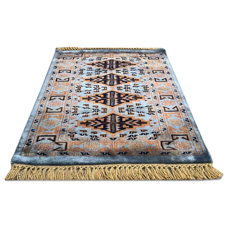 2x3 ft Handmade Gray Wool Bukhara Rug - Image 6