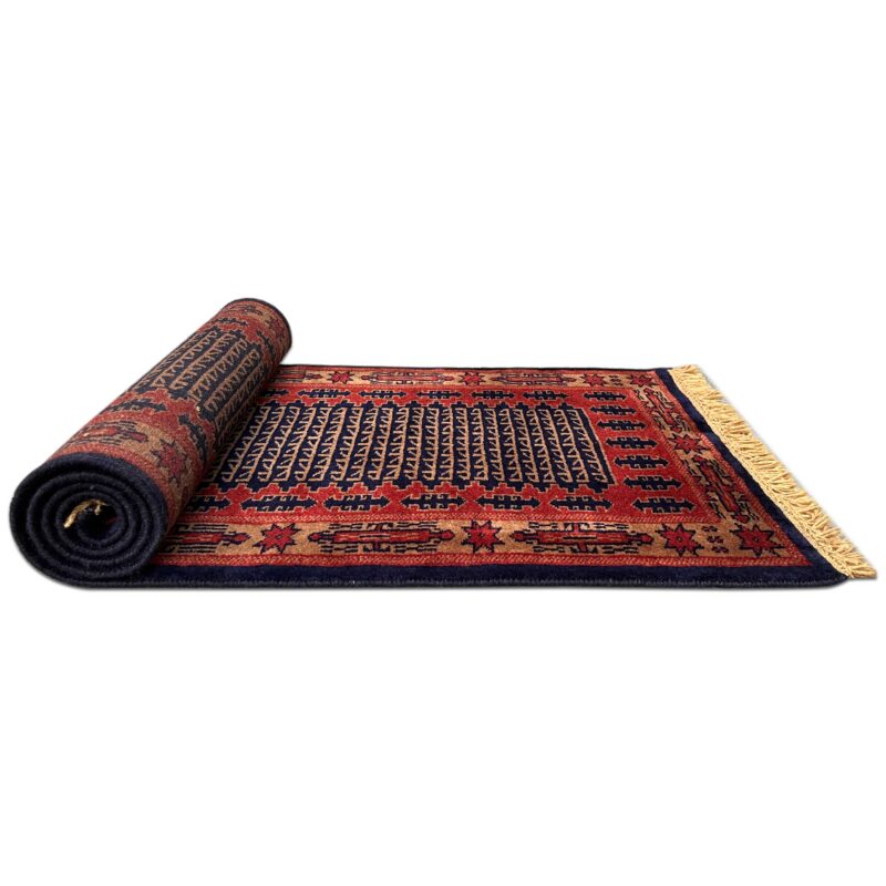 2x6 ft Hand Knotted Runner Rug Black Tribal - Image 3