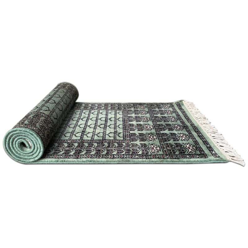 2x6 ft Hand Knotted Wool Runner Light Green Parda - Image 3