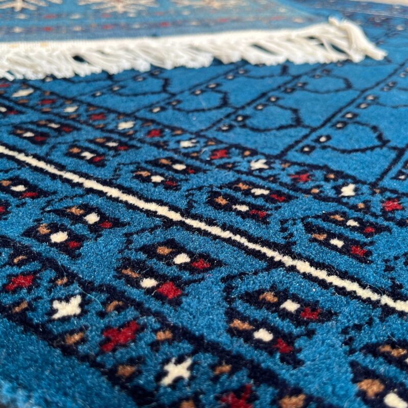 2x6 ft Hand Knotted Woolen Runner Blue Parda - Image 4