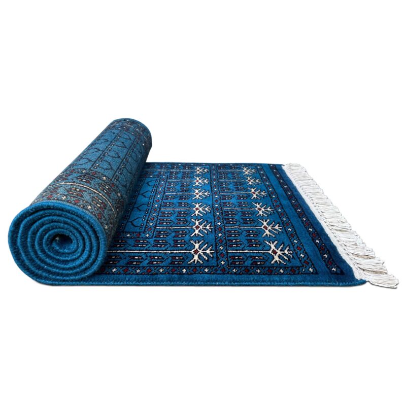 2x6 ft Hand Knotted Woolen Runner Blue Parda - Image 3