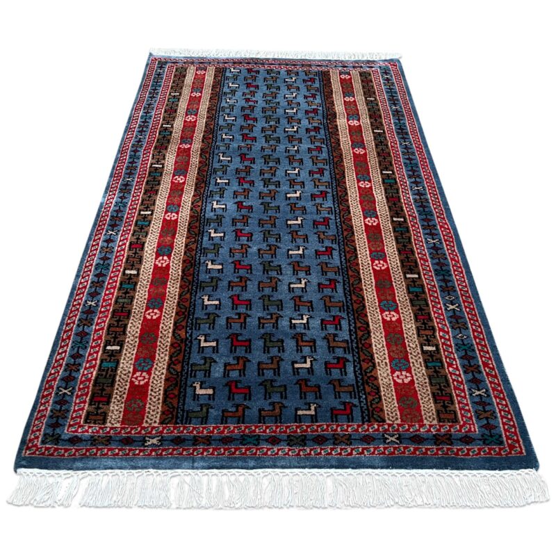 3x5 ft Hand Knotted Woolen Rug Bluish Gray Bakri - Image 2