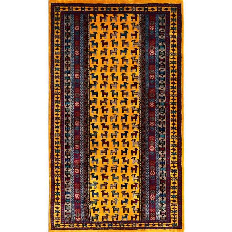 3x5 traditional rug yellow wool