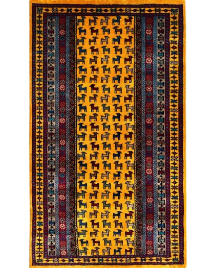 3x5 traditional rug yellow wool