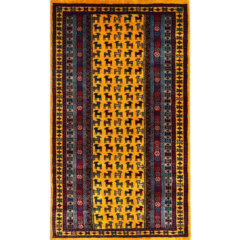 3x5 traditional rug yellow wool