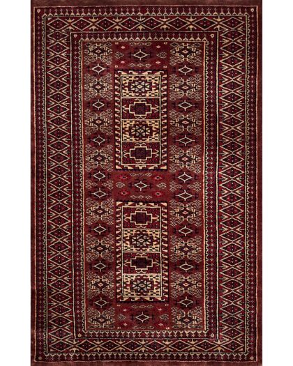 3x5 ft Hand Knotted Woolen Rug Brown Dubba