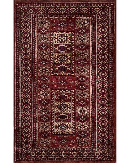 3x5 ft Hand Knotted Woolen Rug Brown Dubba