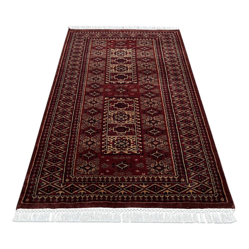 3x5 ft Hand Knotted Woolen Rug Brown Dubba - Image 2