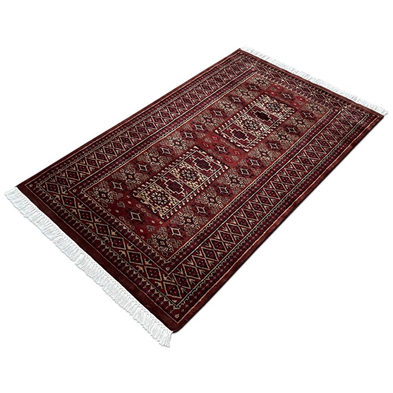 3x5 ft Hand Knotted Woolen Rug Brown Dubba - Image 5
