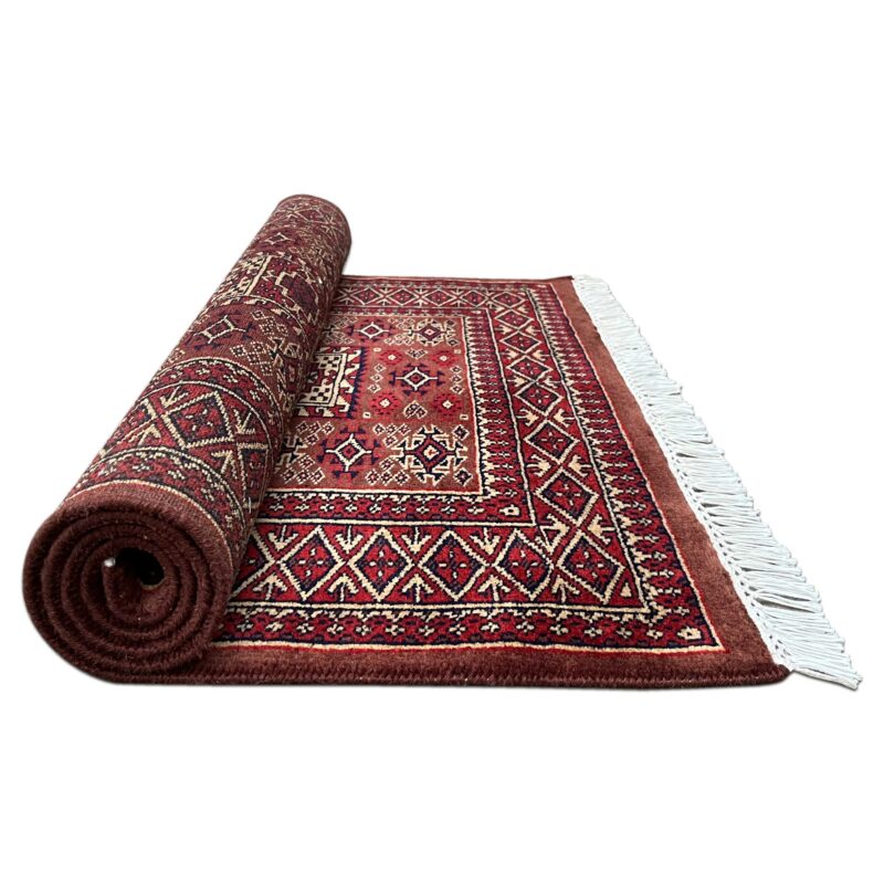 3x5 ft Hand Knotted Woolen Rug Brown Dubba - Image 3