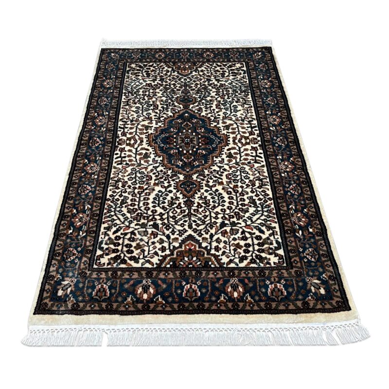 3x5 ft Hand Knotted Wool Rug Whit Indo-Persian - Image 2