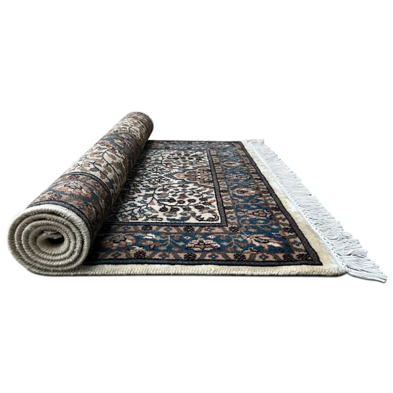 3x5 ft Hand Knotted Wool Rug Whit Indo-Persian - Image 3