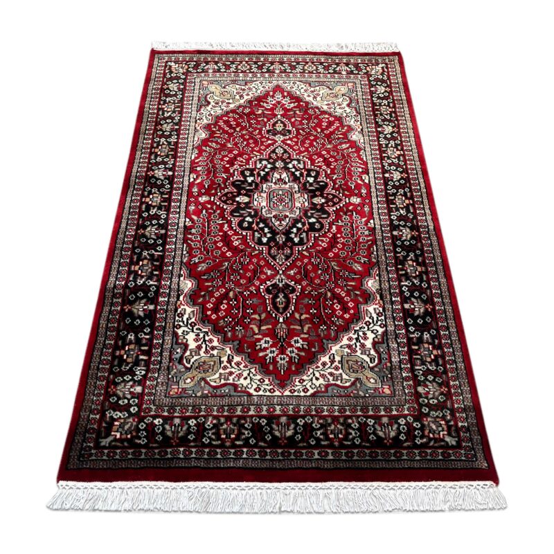 3x5 ft Hand Knotted Persian Rug Wool Maroon - Image 7
