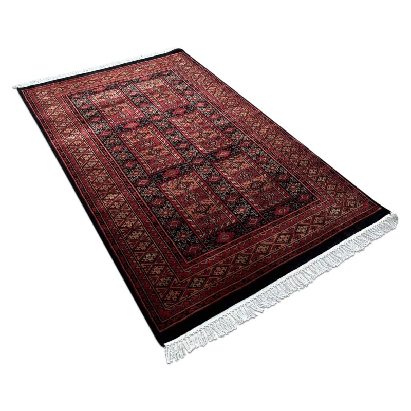 4x6 ft Hand Knotted Woolen Rug Black Dubba - Image 5