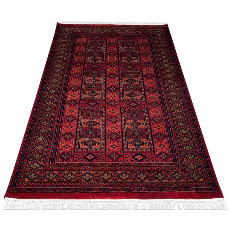 4x6 ft Hand Knotted Wool Rug Red Dubba Tribal - Image 2