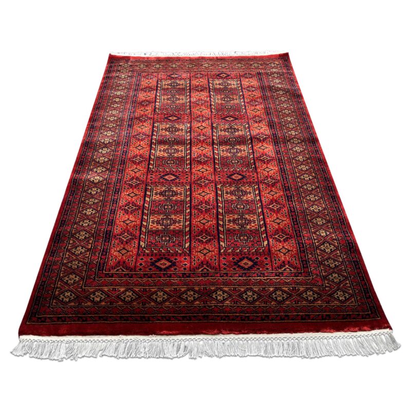4x6 ft Hand Knotted Wool Rug Red Dubba Tribal - Image 6