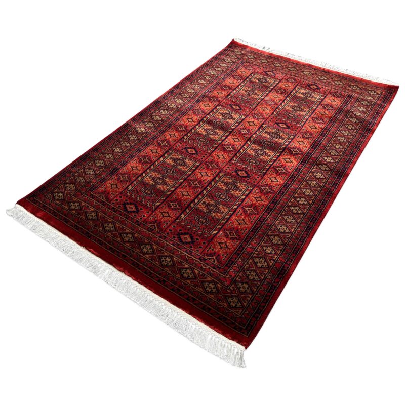 4x6 ft Hand Knotted Wool Rug Red Dubba Tribal - Image 4