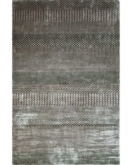 4x6 ft Hand Knotted Modern Rug Beige Grass Design