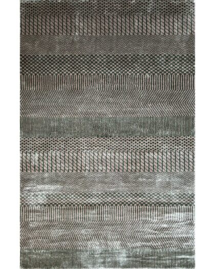 4x6 ft Hand Knotted Modern Rug Beige Grass Design