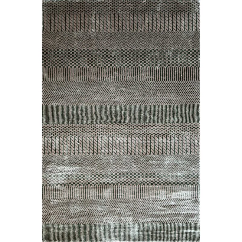 4x6 ft Hand Knotted Modern Rug Beige Grass Design