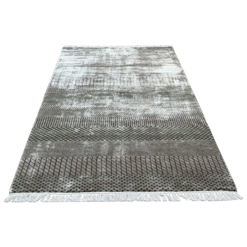 4x6 ft Hand Knotted Modern Rug Beige Grass Design - Image 2