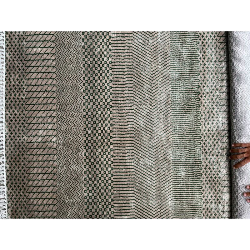 4x6 ft Hand Knotted Modern Rug Beige Grass Design - Image 3