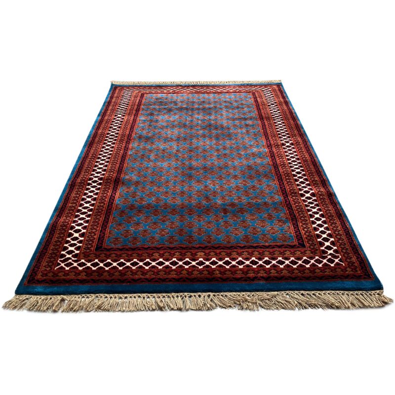 4x6 ft Hand Knotted Wool Rug Blue Lichi - Image 2