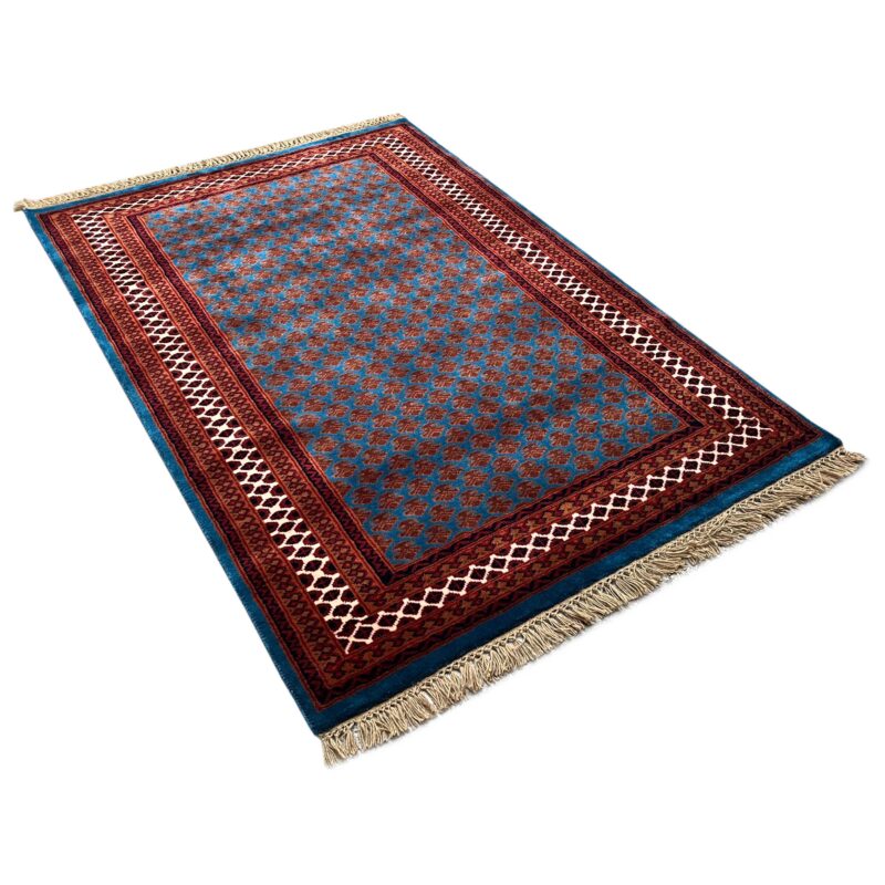4x6 ft Hand Knotted Wool Rug Blue Lichi - Image 6