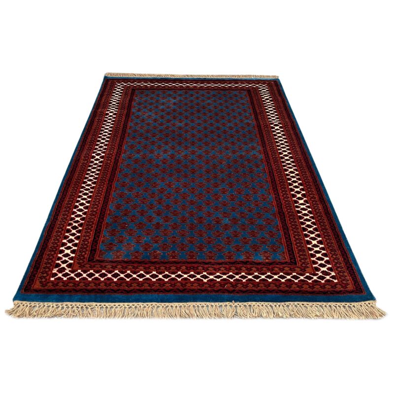 4x6 ft Hand Knotted Wool Rug Blue Lichi - Image 5