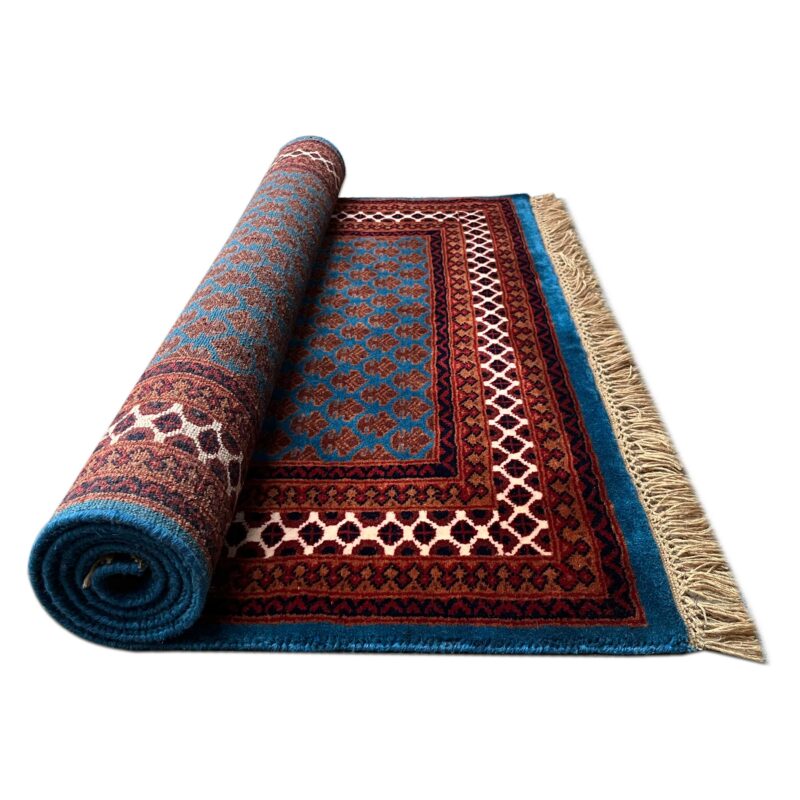 4x6 ft Hand Knotted Wool Rug Blue Lichi - Image 3