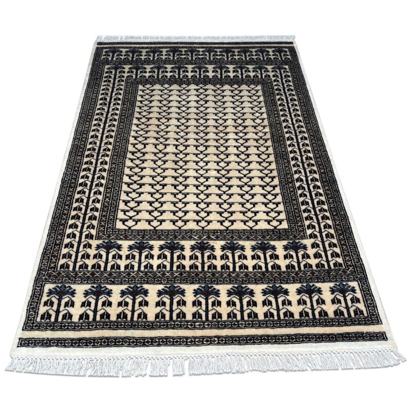Hand Knotted Wool Rug White Parda - Image 2