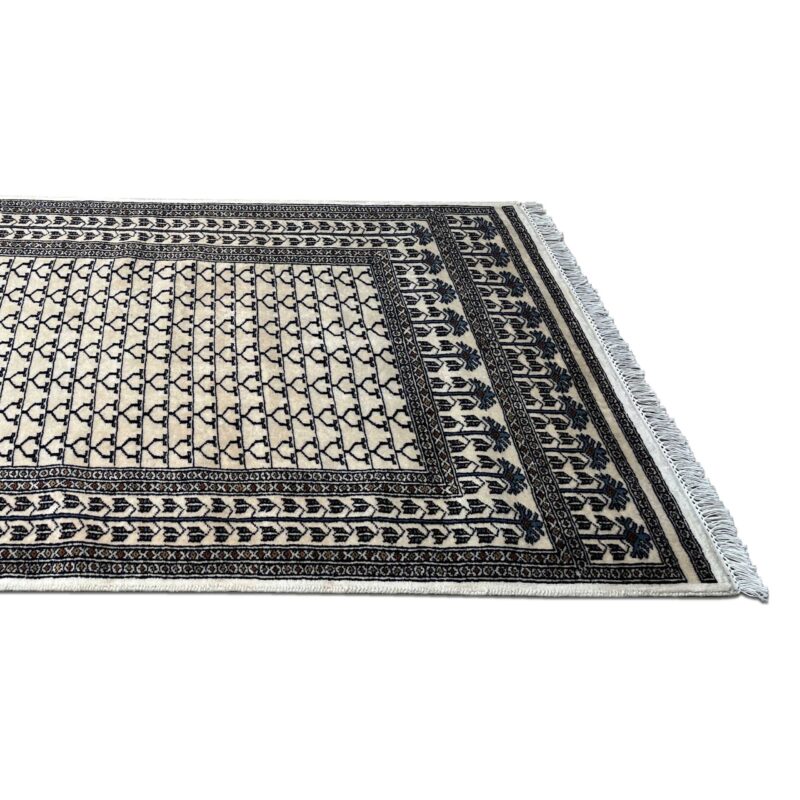 Hand Knotted Wool Rug White Parda - Image 6