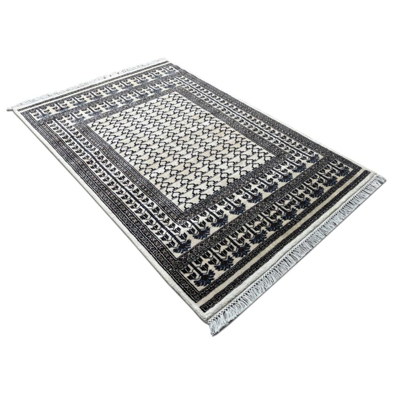 Hand Knotted Wool Rug White Parda - Image 5