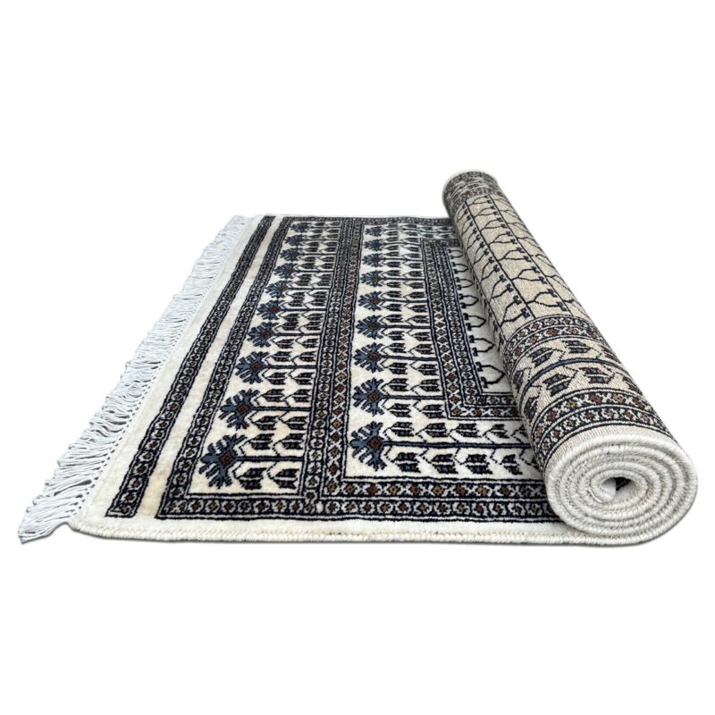 Hand Knotted Wool Rug White Parda - Image 4