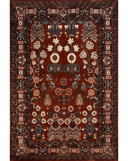 4x6 copper floral rug handmade